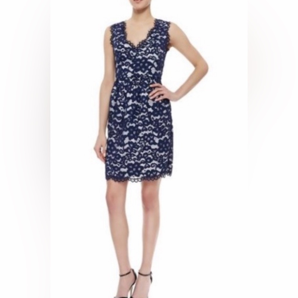 Shoshanna blue and white lace cocktail dress. Gorgeous and in great condition!